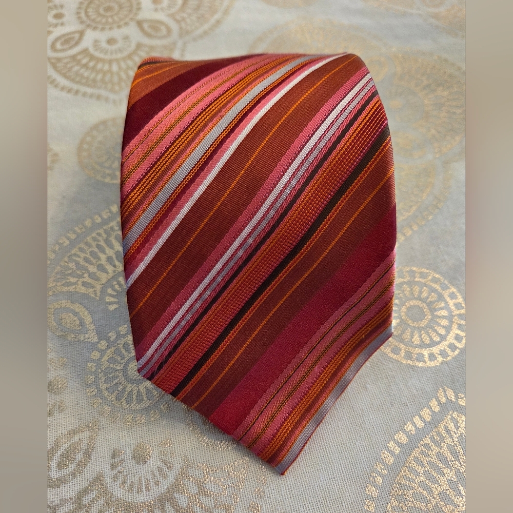 Men's Striped ETRO Red Silk Tie